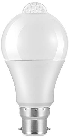 Powstro LED Smart Motion Light Bulbs - B22 PIR Light Sensor Bulb 12W Cool White 6000K Auto On/Off Night Lamp for Stairs, Garage, Corridor, Walkway, Yard, Hallway, Patio, Carport (1 Pack)