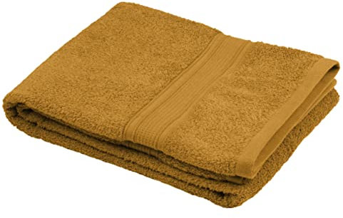 Stof - Serviette de Bain - Taille 70x140 cm - 100% Coton Bio - Couleur Curry - Modèle Lagune - Linge de Bain - Lavage à 40 - Qualité Exceptionnelle