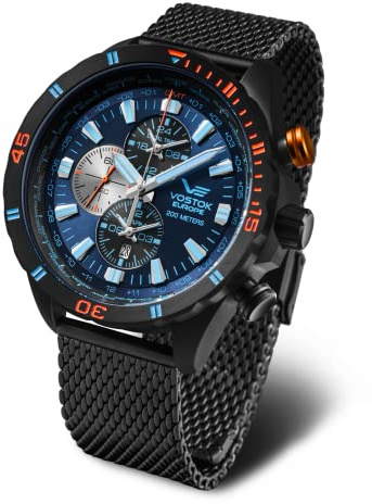 Vostok Europe Herren-Armbanduhr Almaz Space Station Blau/Schwarz YM26-320C654-B
