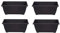 Set Of 4 Venetian Window Box Trough Planter Small 40cm Plastic Flower Plant Pot Black Colour