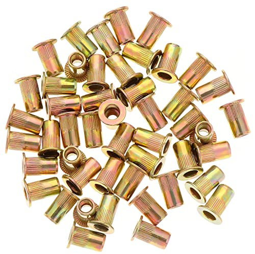 HSEAMALL 150PCS M5 Dado Rivetto Zincato Acciaio Al Carbonio Rivet Dado Dadi, Testa Piatta Inserto Filettato Nutsert Rivnuts