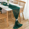 CHUQING Tischläufer Chiffon,70x420 cm,in Dunkelgrün,abwaschbar Table Runner,Tischdeko Hochzeit,Grün