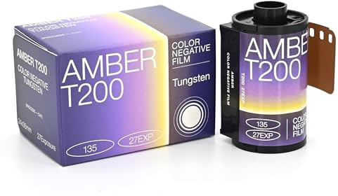 RETO Amber T200 Pellicola cinematografica negativa a colori da 35 mm, 27 esposizioni, ISO200, 135, Cinematografica, Stile cinematografico, Processo C41