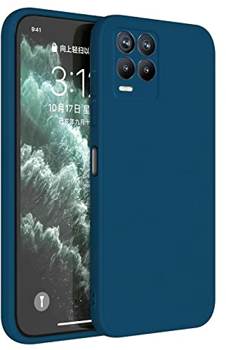 Topme Funda para Realme 8 / Realme 8 Pro (6.4 Inches) Carcasa Caja Case Estuche, Funda Protectora de Piel de Silicona TPU - Azul Zafiro