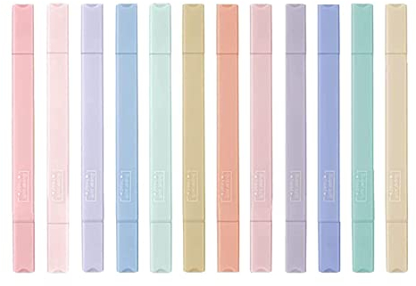 NGUMMS Cute Highlighters,12 Highlighters Assorted Colors,Dry Fast Easy to Hold,Assorted Colors High Lighters for Journaling Note,Office Supplies for Journal Bible Planner Notes School