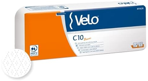 VELO 10 Rollen Toilettenpapier 2-lagiges weißes biologisch abbaubares Toilettenpapier 155 Tränen in Rolle