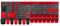 KADAX Werkstattregal, 116x39cm Werkzeugwandregal aus robustem Kunststoff, UV-Resistentes Lagersystem, Erweiterbare Wandplatten, Werkstatt oder Garten (Rot, 46 TLG.)