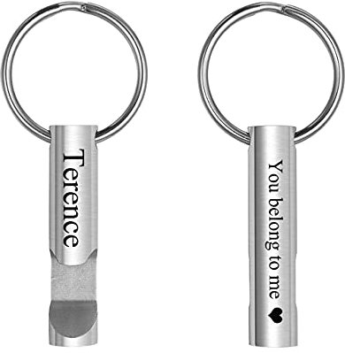 Jovivi Edelstahl Flaschenöffner Schlüsselanhänger mit Personalisierter Text Gravur Klein Bieröffner Keychain