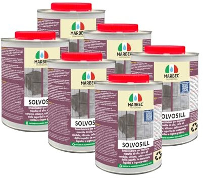 MARBEC SOLVOSILL 1KGx6PZ Smacchiatore solvente forte per la rimozione di oli, grassi lubrificanti, cere di candela, colle e silicone