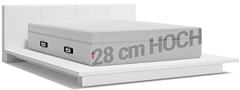 Bodyguard bett1 Boxspring Matratze 200x200 mit ca. 28 cm Matratzen-Höhe! (100% Vollschaum, 2in1 Liegehärten Mittelfest & Fester, Oeko-TEX 100, QXSchaum)