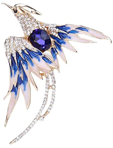 Goldfarbene Emaille Strass Phönix Brosche für Damen und Herren, grob, großer Kristall, Vogel, Tier-Anstecknadel, niedliche Brosche, Abzeichen, Kostüm, Hut, Tasche, Dekoration, Zubehör
