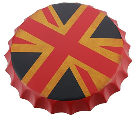 Mikinona Beer Bottle Caps Wall Art Decorative Picture 14x14 Inch Iron Craft for Home Bar Use