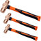 WEDO Set di 3 martelli a sfera in rame con martello a sfera, 230 g + 450 g + 910 g, forgiati, resistenti alla corrosione, standard DIN