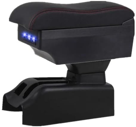 WEHOMY Box Bracciolo per Auto, Console Centrale, Portaoggetti A Doppio Strato, con 3 Porte USB, per VW per Bora per Golf 4