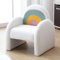 Wahson Kindersessel aus Teddystoff gepolsterter Kinderstuhl mit Armlehne Kindercouch Kindersofa für Kinderzimmer/Spielzimmer, Weiß