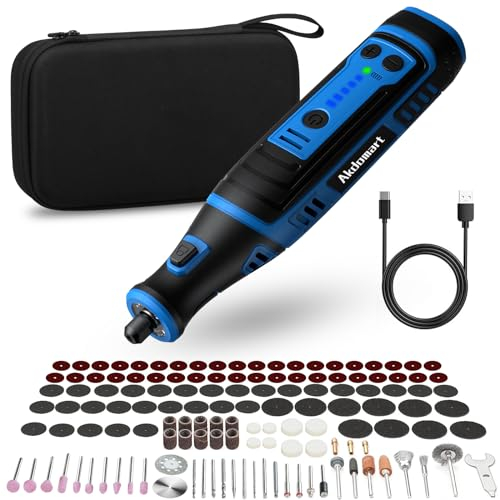 Mini Trapano Elettrico, 8V 2.0Ah utensile rotante multifunzione Con luce LED, 5 Velocità Max 30.000 giri/min, 135 Accessori, Per Forare, Incidere, Lucidare, Smerigliare, Togliere Ruggine