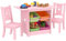 Bambini Set Tavolo e Sedie - Legno Massiccio e Rosa - Tavolo con 4 Contenitori, Scrivania per Bambini Star Design con 2 Sedie - Rispettoso dell'ambiente..