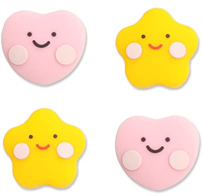 PERFECTSIGHT Switch Thumb Grips, Cute Joystick Caps Thumbstick Cover for Nintendo Switch Lite/Switch OLED, 4 PCS Analog Stick Button Cover for NS Joycon Controller Accessories,Star and Heart