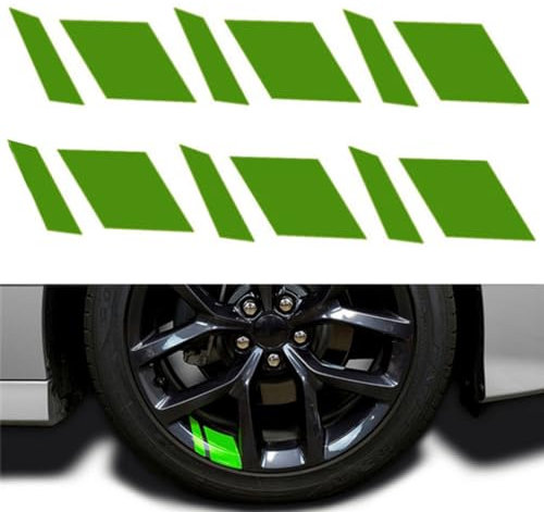 6pcs Auto Felgen Aufkleber,kompatibel mit Mercedes-Benz AMG GT C190 X290,Rad reflektierende Aufkleber,5-Green