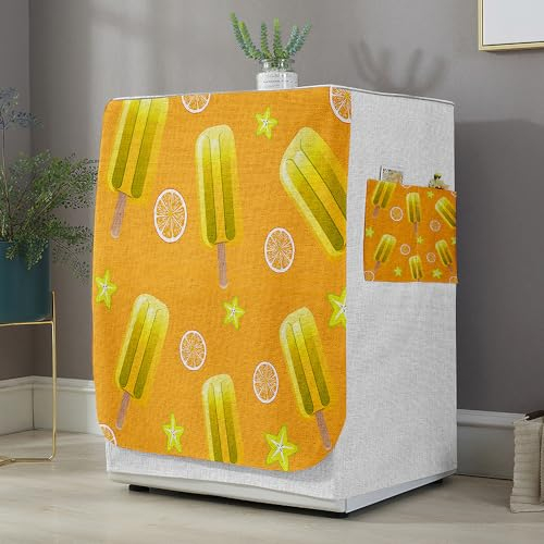 Highdi Housse de Protection pour Machine à Laver, Chargement Frontal Housse La Poussière avec Ouverture Frontale pour Linge Domestique (Capacité L 10.5~12KG,Glace 5)