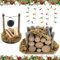 TOPJOWGA Mini Lagerfeuer, Miniatur-Holzstapel, Mini Puppenhaus Zubehör, Miniatur-Kamindekoration, Puppenhaus Zubehör Miniatur Bunte Lampe, Miniatur Weihnachten Lagerfeuer, Holz Puppenhaus Lagerfeuer