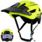 Favoto Mountain Bike Helmet - Lightweight MTB and Road Cycling Helmet for Adults and Youth, Adjustable Fit, Magnetic Quick-Release Buckle, Green with Visor, CE Certified