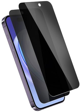 Carantee Sichtschutz für Panzerglas für iPhone 14 Pro Schutzfolie, 9H Härte Privatsphäre Fingerabdruck-ID Displayschutzfolie für 14 Pro Anti-Spähen, 2 Stück Blasenfrei Blickschutzfolie Ultra Klar