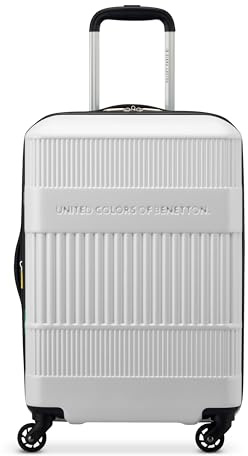 United Colors of Benetton Gerippte Hartschalengepäck, erweiterbar, mit Spinnrädern, Weiss/opulenter Garten, Carry-On 20 Inch, United Colors of Benetton Gerippte Hartschalengepäck, erweiterbar, mit