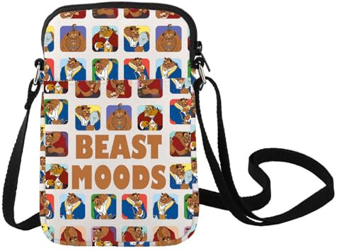 LEVLO Bella & Beast Crossbody Bag Beauty Beast Movie Fans Geschenk Beast Moods Umhängetasche Bella & Beast Merch, Beast C Bag