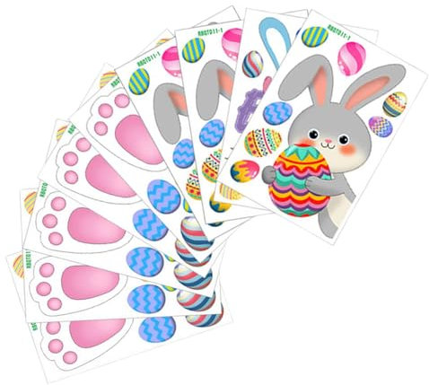 Easter Bunny Footprints, Egg Hunt Floor Stickers, Bunny Feet Footprints Stickers, Rabbit Feet Decals, 9 Sheets Foot Wall Stickers, Pvc Floor Stickers, Easter Wall Decals for Parties Supplies Egg Hunt