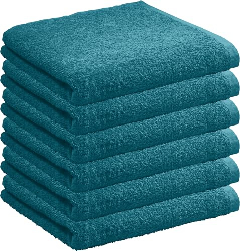 REDBEST Handtuch Oceanside 6er-Pack Leichtfrottier Petrol Größe 50x80 cm