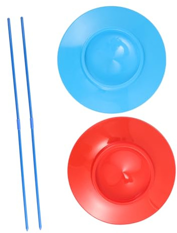 SUPVOX 2piezas Platos De Malabarismo Coloridos con Palos para Circo y Fiestas Platos Giratorios para Malabares y Espectáculos Callejeros