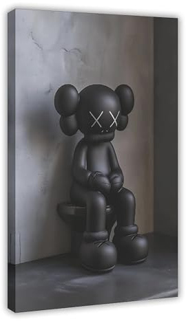 teakcang Kaws WC-Poster, Leinwand-Poster, Wandkunst, Dekordruck, Bild Gemälde für Wohnzimmer, Schlafzimmer, Dekoration, 30 x 45 cm