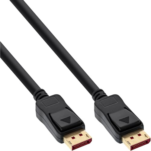 InLine Cable DisplayPort 1.4 de 2,5 m, contactos dorados, 8 K @ 60 Hz, 4 K a 120 Hz, HDR, negro, 15322