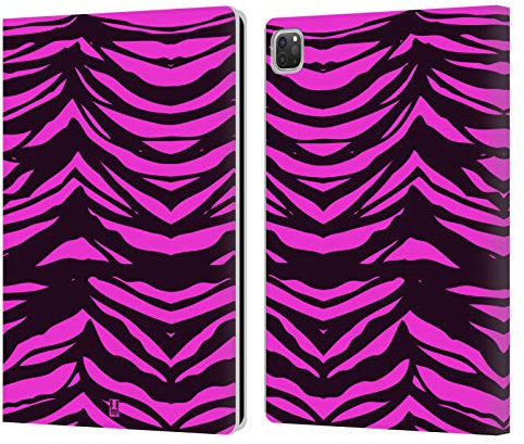 Head Case Designs Tigre Magenta Papiers Fous Étui Portefeuille en Cuir Compatible avec Apple iPad Pro 12.9 2020/2021/2022