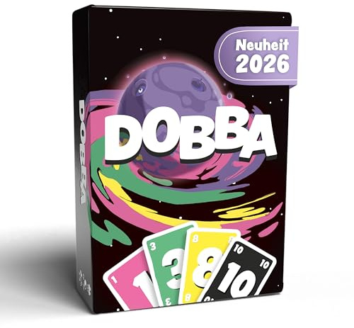Simon und Jan DOBBA - Kartenspiel ab 14 Jahren, taktisches Ablegespiel mit Zahlen, Farben und Aliens, Familienspiel für Freunde, Strategie, Sonderkarten und schwarzes Loch, Partyspiel