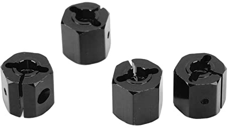 Sahgsa 4PCS 12mm Hex Adapter Aluminium Legierung 12mm Rad Hex Hub Stick Adapter für Axial SCX10 90046 für D90 1/10 RC Auto (Schwarz)