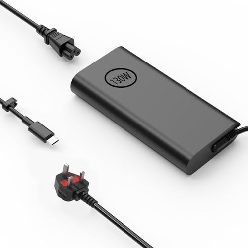 130W USB C Laptop Charger Fit for Dell XPS 15 17 9500 9510 | 9520 9530 9575 9700 9710 9720 9730 Latitude 5401 5411 5421 5431 5501 5511 5520 5521 5531 7410 7420 7520 7720 Power Adapter