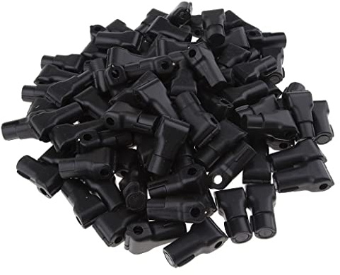 QLoztyse 100 Pezzi Blocco di Fermo Antifurto Lucchetto per Gancio Serratura per Espositori di Chiusura Efficace Adatto per Pannelli E, Nero, 5 mm