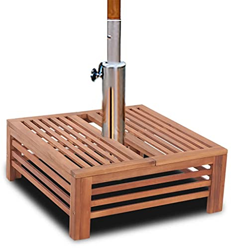 vidaXL Sonnenschirmständer aus Holz, für den Außenbereich, Garten, Akazie, Sonnenschirmständer