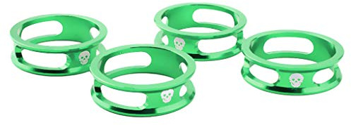 P Prettyia 4Pcs CNC Aluminum Alloy 10mm MTB Bike Bicycle Headset Ring Cycling 28.6mm 1 1/8- inch Front Fork Stem Spacers Washers Replacement - Green, 28.6x10mm
