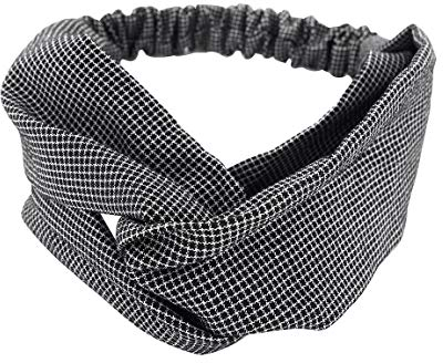 axy HB5a Haarband Yoga Headband Hairband (Schwarz-weiss Kariert)