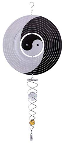 Tubayia Edelstahl Windspiel Windspinner Wind Spirale Hängende Dekoration für Haus Garten (Yin und Yang)
