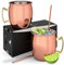 Beyond Moscow Mule Mug Set of 2 - Copper Cups with Straws and Gift Box - Traditional Smooth Surface Copper Mule Cup Set for Cocktail