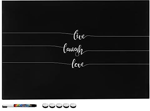 Navaris Magnettafel Magnetpinnwand Memoboard zum Beschriften - 60x40 cm Notiztafel div. Designs - Tafel abwaschbar mit Halterung Magneten Stift