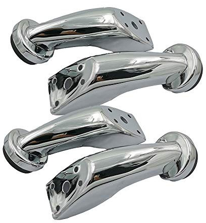 Furniture Legs Metal, Furniture Support Foot, Iron Chrome Sofa Plinth Legs, Used for Sofas, Chairs, Stools, Cabinets, Units, 90mm Height, Pack of 4