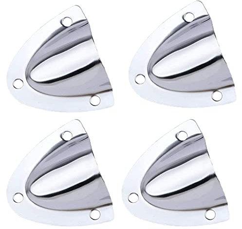 Pebbly Beach 4PCS Marine Wire Cable Vent Cover, Stainless Steel Clam Shell Vent for Boat 2-1/2 Inch