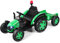 COSTWAY 12V Elektro Traktor für Kinder mit abnehmbarem Anhanger und 2,4G Fernbedienung, Aufsitztraktor 3-8 km/h mit Warnleuchte, Hupe, Musik, Getränkehalter, geeignet fur Kinder ab 3 Jahren (Grün)
