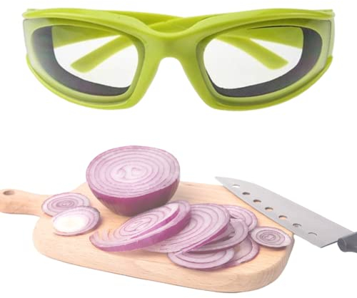 Lilibeila Zwiebelbrille, reißfest, kratzfeste Brille zum Kochen, Küche (grün)