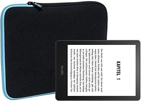 Slabo Tablet Tasche Schutzhülle für Amazon Kindle Paperwhite (11. Generation | 2021) Hülle Etui Case Phablet aus Neopren – TÜRKIS/SCHWARZ
